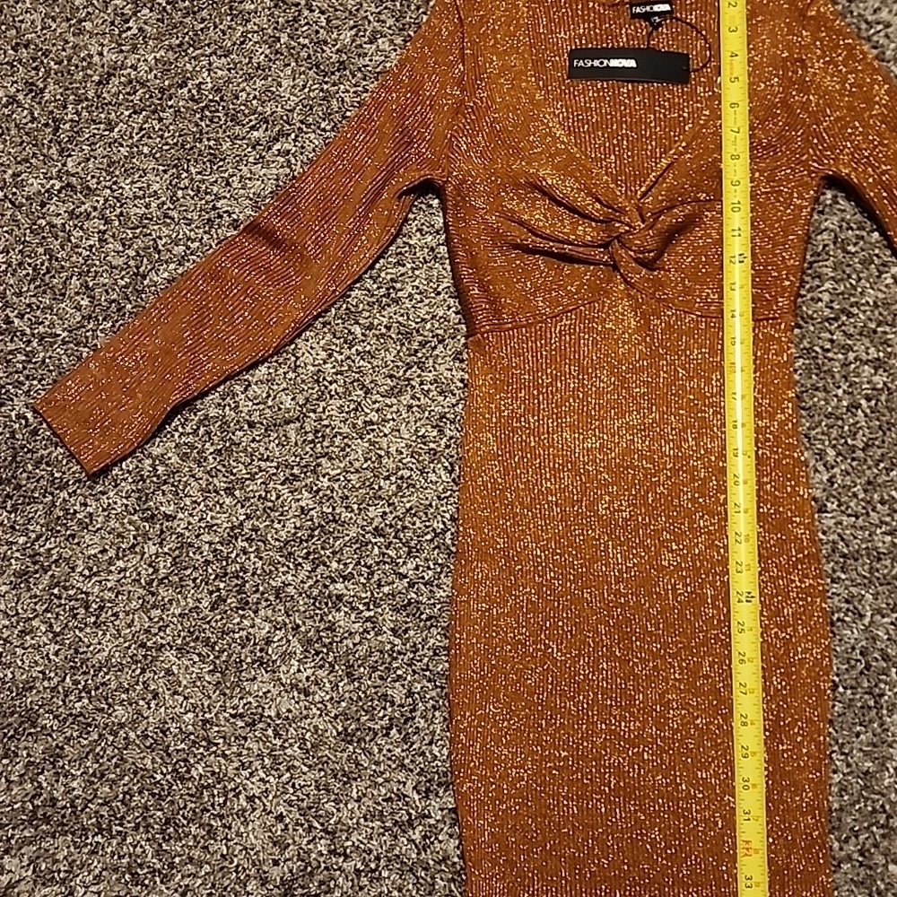 NWT Shimmering Gold Dress - Picture 3 of 5